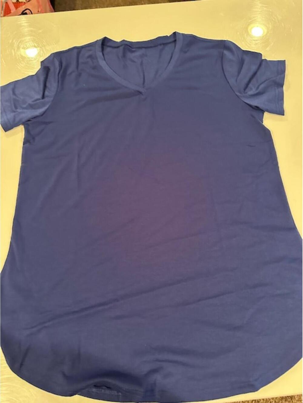 Royal Blue Casual V-Neck TShirt